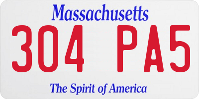 MA license plate 304PA5