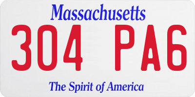 MA license plate 304PA6
