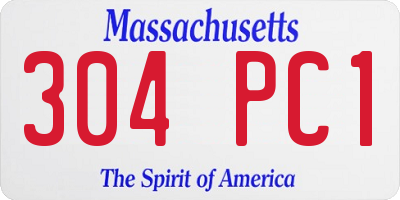 MA license plate 304PC1