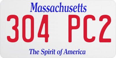 MA license plate 304PC2