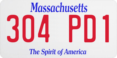 MA license plate 304PD1