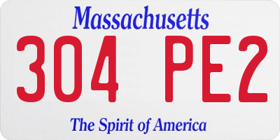 MA license plate 304PE2