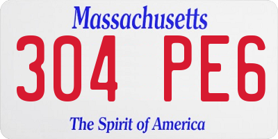 MA license plate 304PE6