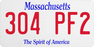 MA license plate 304PF2