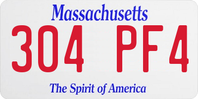 MA license plate 304PF4