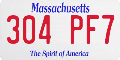 MA license plate 304PF7