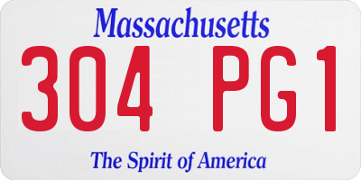 MA license plate 304PG1