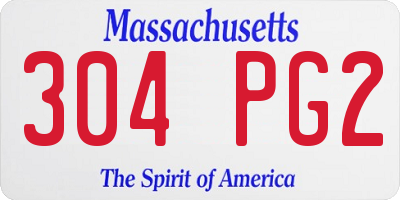 MA license plate 304PG2