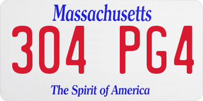 MA license plate 304PG4