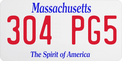 MA license plate 304PG5