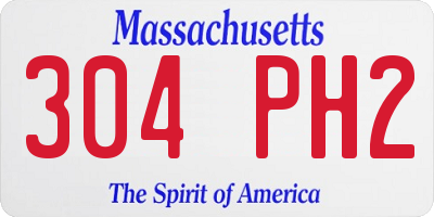 MA license plate 304PH2