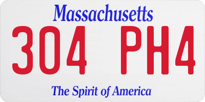 MA license plate 304PH4