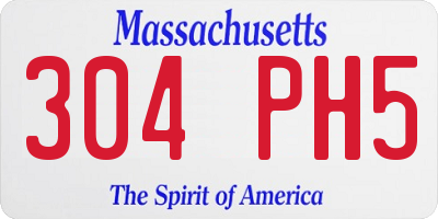 MA license plate 304PH5