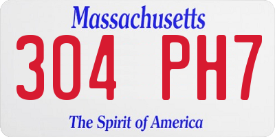 MA license plate 304PH7