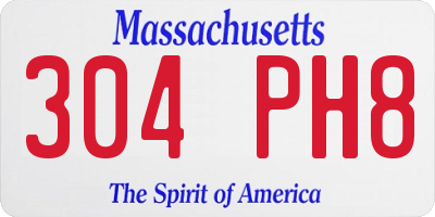MA license plate 304PH8
