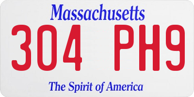 MA license plate 304PH9