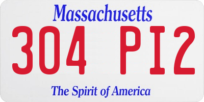 MA license plate 304PI2
