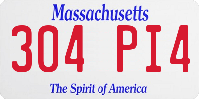 MA license plate 304PI4