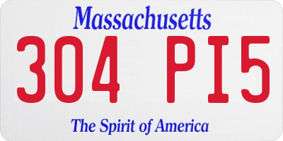 MA license plate 304PI5