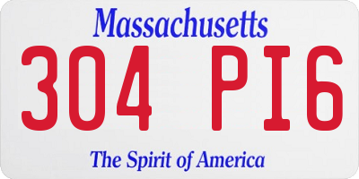 MA license plate 304PI6