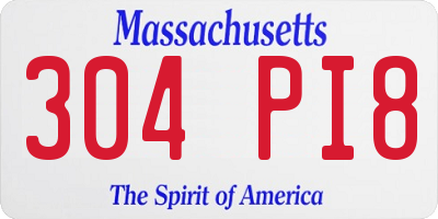 MA license plate 304PI8