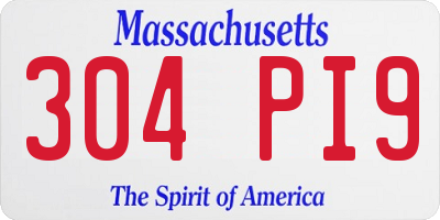 MA license plate 304PI9
