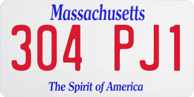 MA license plate 304PJ1