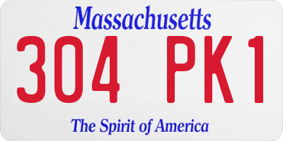 MA license plate 304PK1