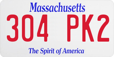 MA license plate 304PK2
