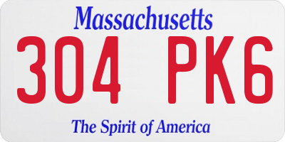 MA license plate 304PK6