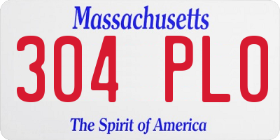 MA license plate 304PL0