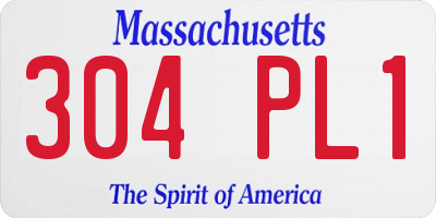 MA license plate 304PL1