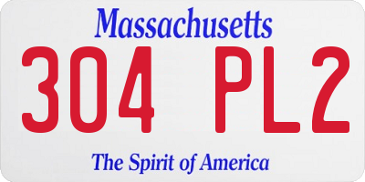 MA license plate 304PL2
