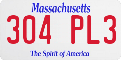 MA license plate 304PL3