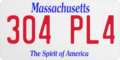 MA license plate 304PL4