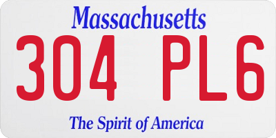 MA license plate 304PL6