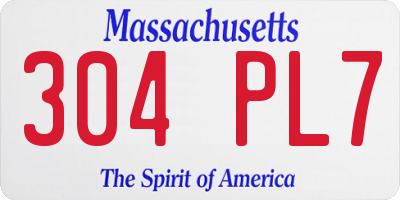 MA license plate 304PL7