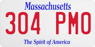 MA license plate 304PM0