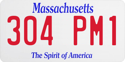MA license plate 304PM1