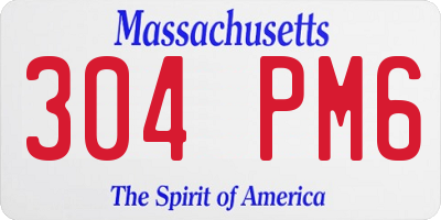 MA license plate 304PM6