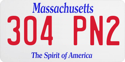 MA license plate 304PN2