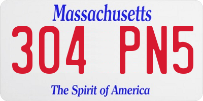 MA license plate 304PN5