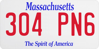 MA license plate 304PN6