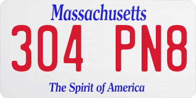 MA license plate 304PN8