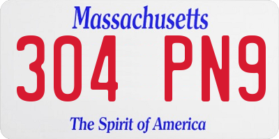 MA license plate 304PN9