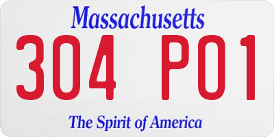 MA license plate 304PO1