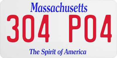 MA license plate 304PO4