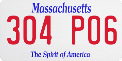 MA license plate 304PO6