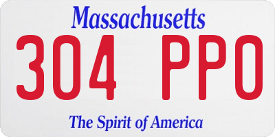MA license plate 304PP0