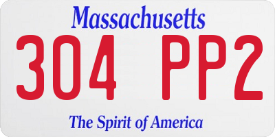 MA license plate 304PP2